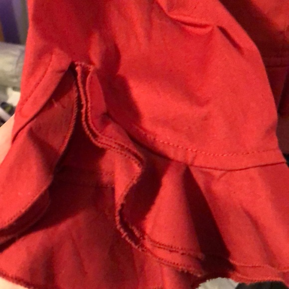 Rust Ruffle Blouse-Petite - Picture 8 of 8
